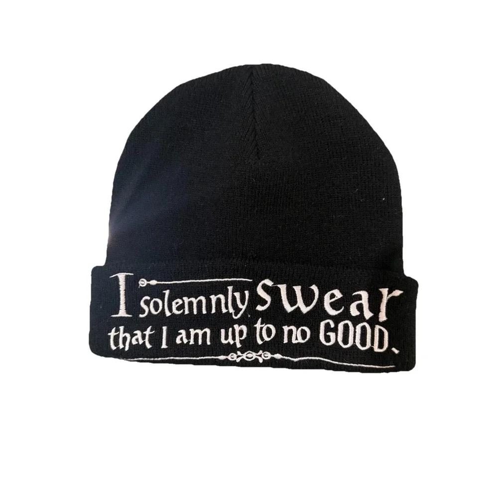 HARRY POTTER KIDS BLACK SKULLY I SOLEMNLY SWEAR THAT I AM UP TO NO GOOD CAP